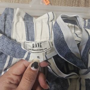 XL Striped Shorts with Front Tie